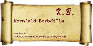 Kornfeld Borbála névjegykártya