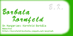 borbala kornfeld business card